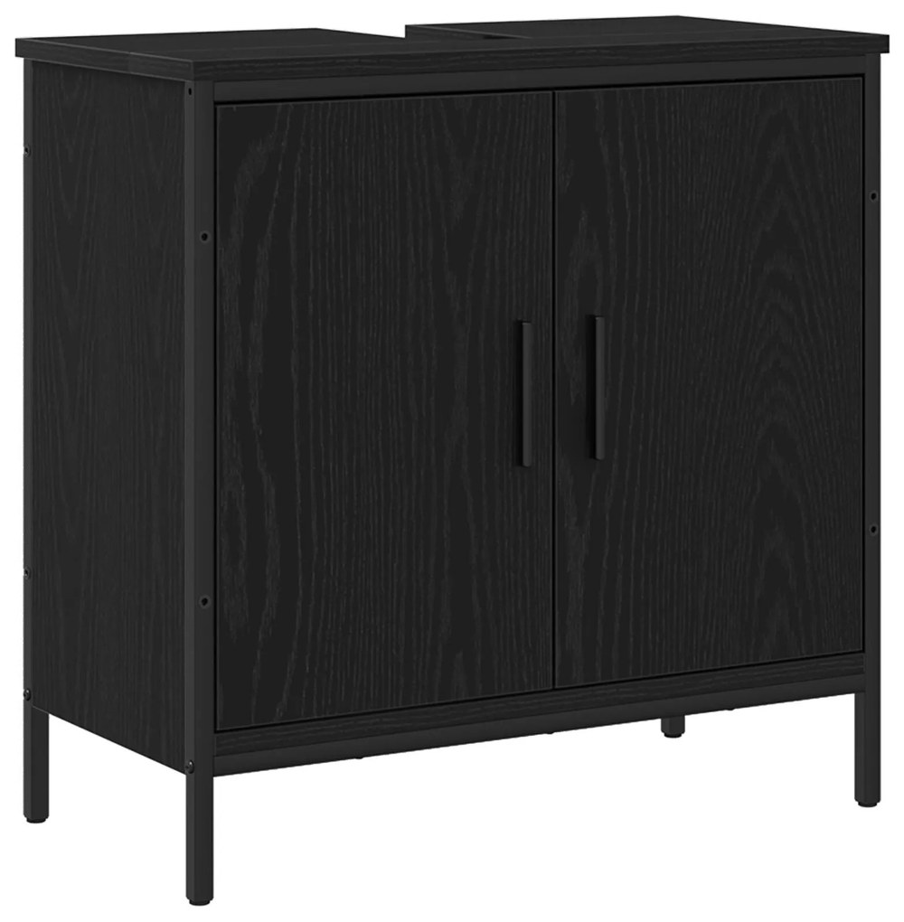 Conjunto de 4 Peças para Casa de Banho Carvalho Preto Madeira de Engen