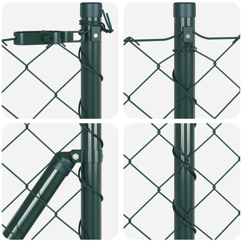 Cerca de Arame com 13 Postes de Estaca 0.6x25 m Aço Galvanizado