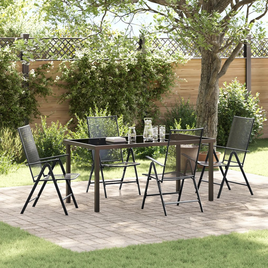 vidaXL Conjunto de Jantar de Jardim de 5 Peças em Aço Antracite