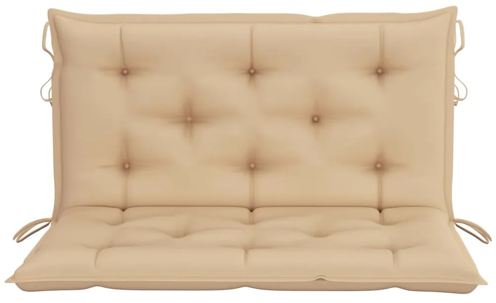 Banco baloiço 2 lug. bambu c/ folhas palmeira e almofadão 202cm
