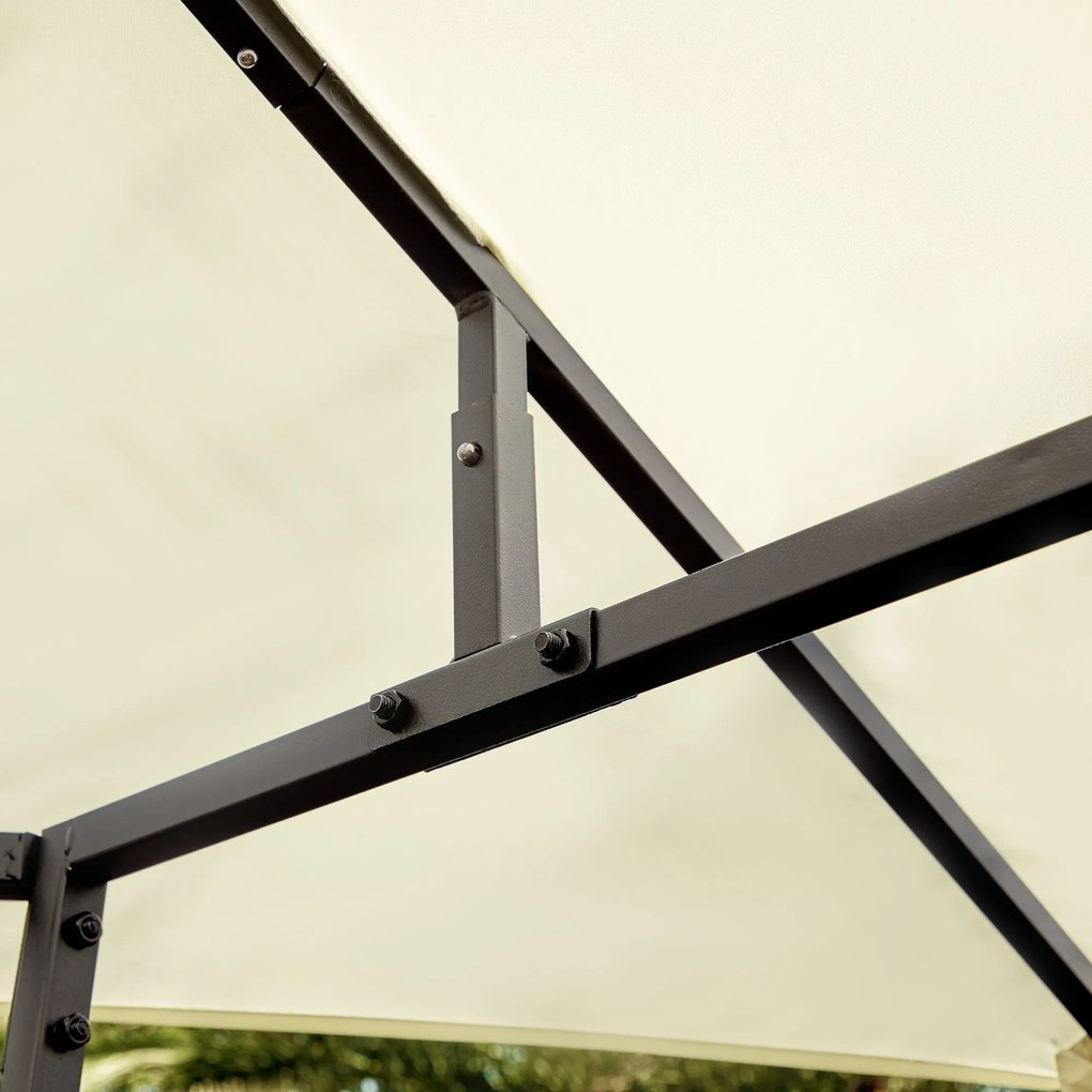 Pérgola de Jardim 3x3x2,6m Pérgola de Exterior com Estrutura de Aço e