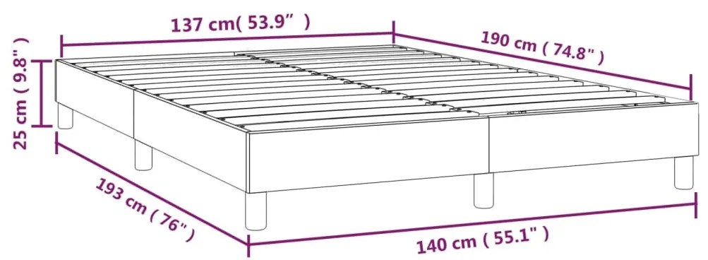 Estrutura de cama sem colchão 140x190 cm veludo azul-escuro