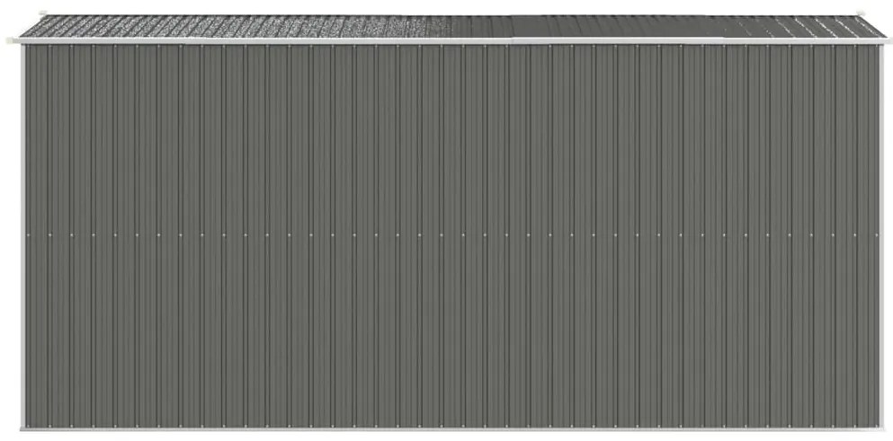 Abrigo de jardim 192x440x223 cm aço galvanizado cinzento-claro