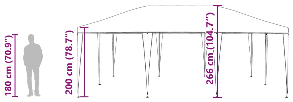 Tenda de Festa Verde 6x4 m PE