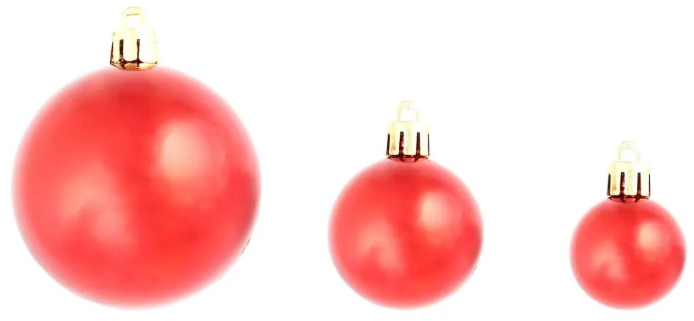 Conjunto de bolas de natal 100 pcs 3/4/6 cm vermelho