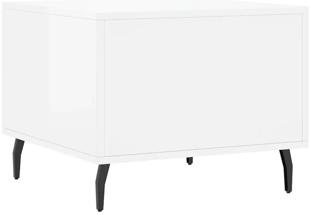 Mesas de centro 2 pcs 50x50x40 cm branco brilhante