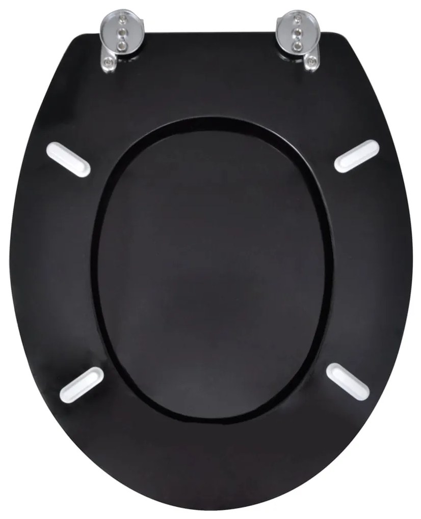 Assentos de sanita com tampas 2 pcs MDF preto