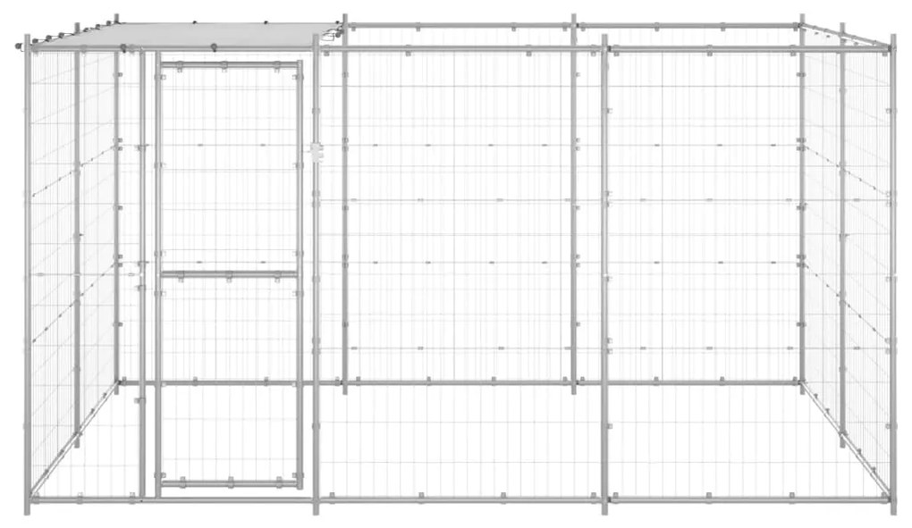 Canil de exterior com telhado 7,26 m² aço galvanizado