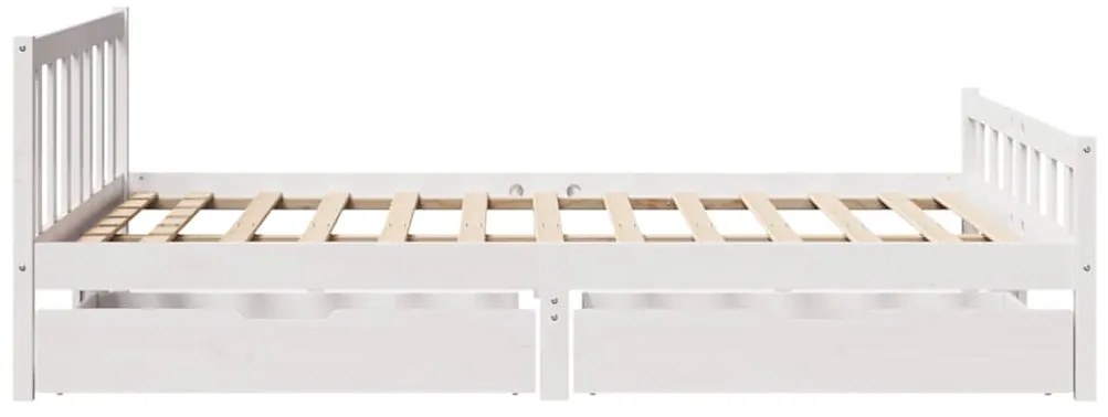 Cama sem colchão 160x200 cm madeira de pinho maciça branco