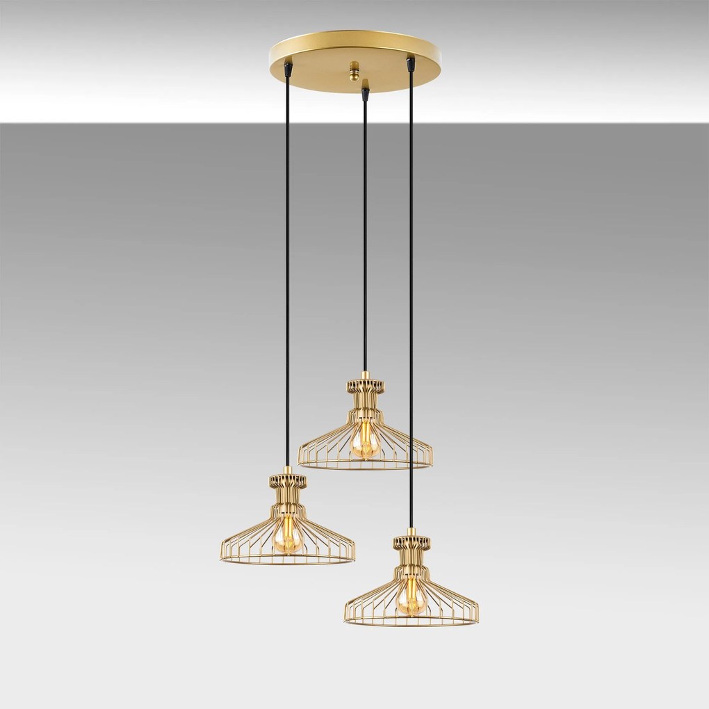 Chandelier Events – Dourado Brilhante – 47 x 47 x 115 cm