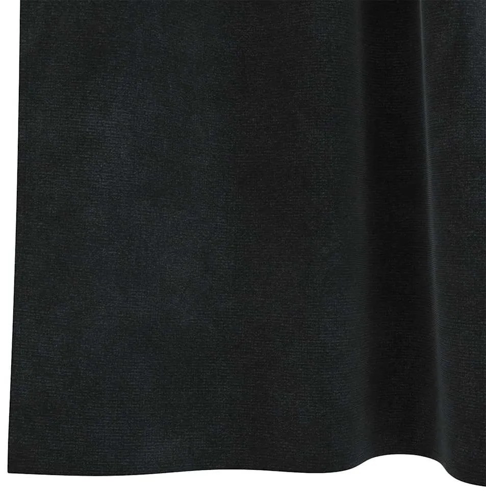 Cortinas Blackout vidaXL com Laços de Pendurar 2 pcs Veludo Preto
