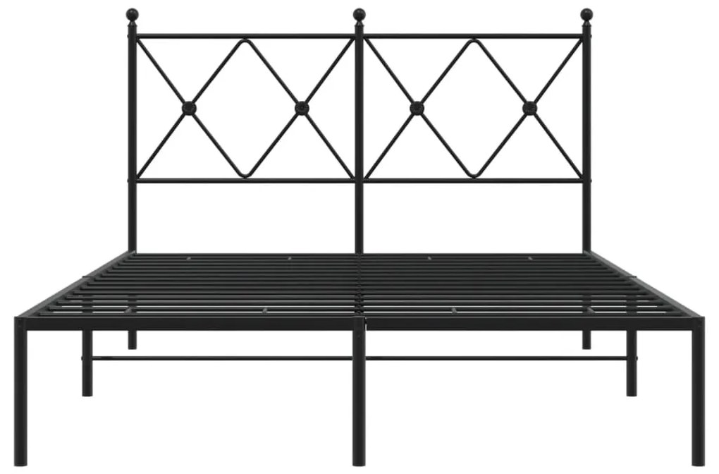 Estrutura de cama com cabeceira 120x200 cm metal preto