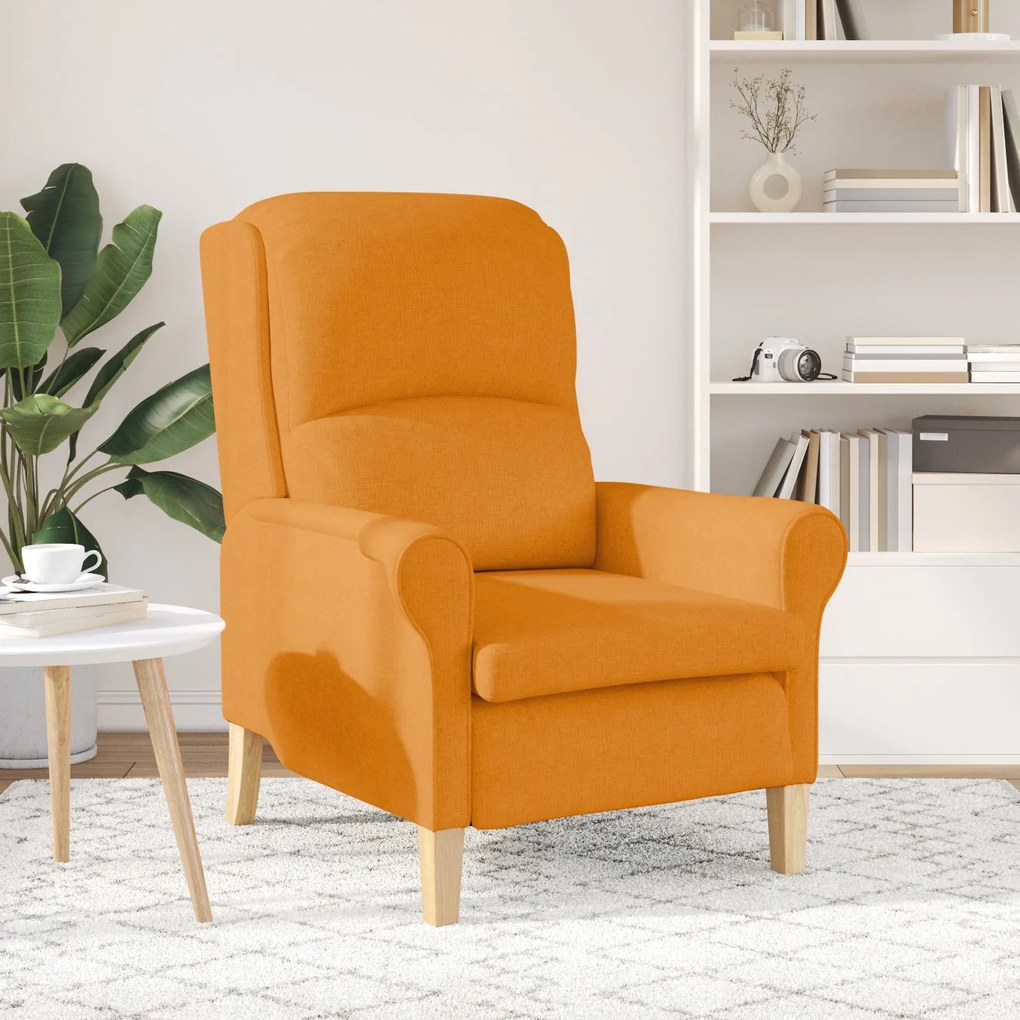 Poltrona Moderna Amarela Escura Tecido Grande Ergonómica