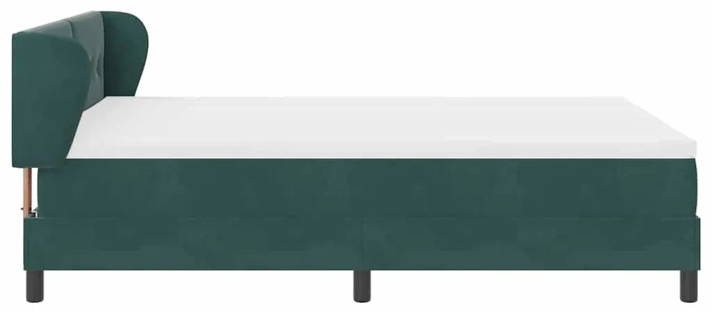 Cama Box Spring com Colchão Verde Escuro 140x200 cm Veludo