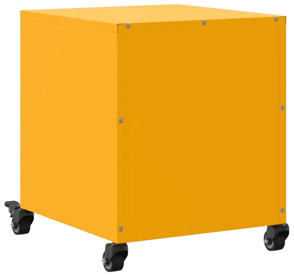 Mesa de cabeceira 36x39x43,5 cm aço amarelo mostarda