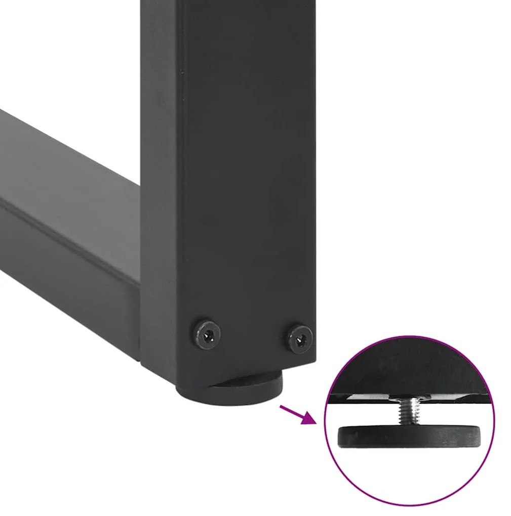 Pés para mesa de jantar em formato de U, 2 peças, antracite, 100x(72-7