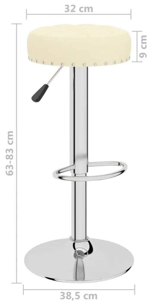 Bancos de bar 2 pcs tecido cor creme