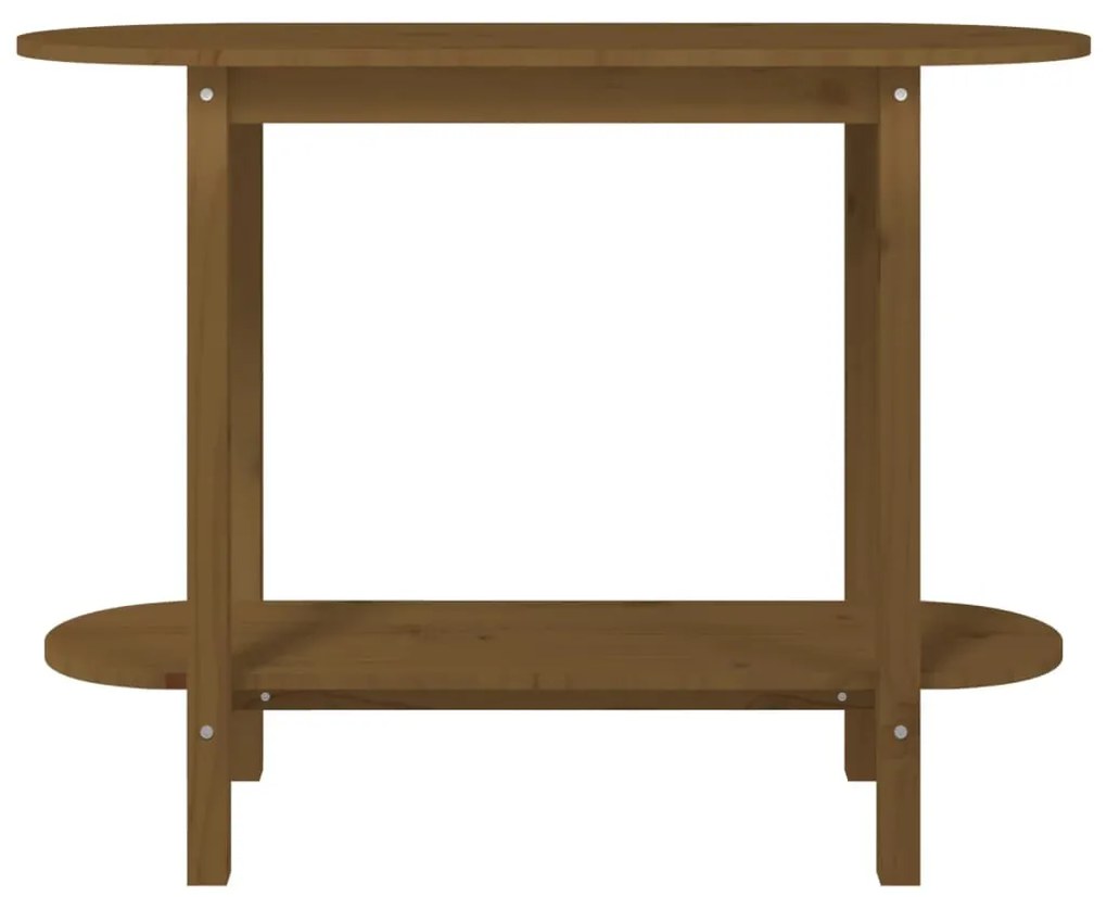 Mesa consola 110x40x80 cm madeira de pinho maciça castanho mel