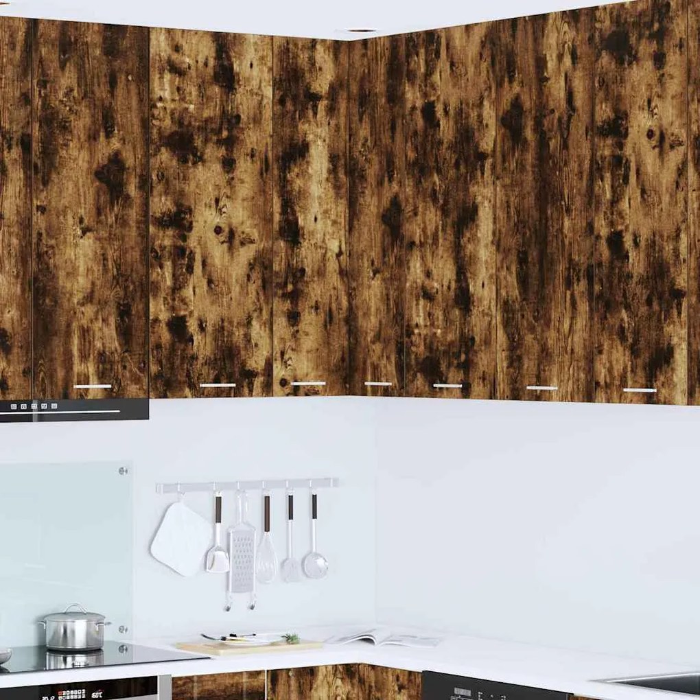 vidaXL Armário suspenso Carvalho Defumado e Branco 57 x 57 x 100 cm