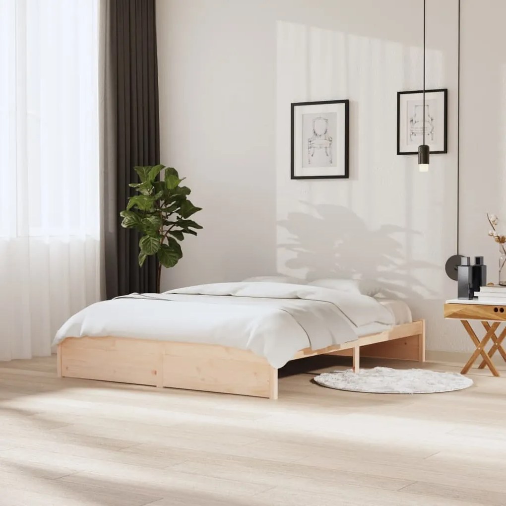 vidaXL Estrutura de cama sem colchão 160x200 cm madeira maciça