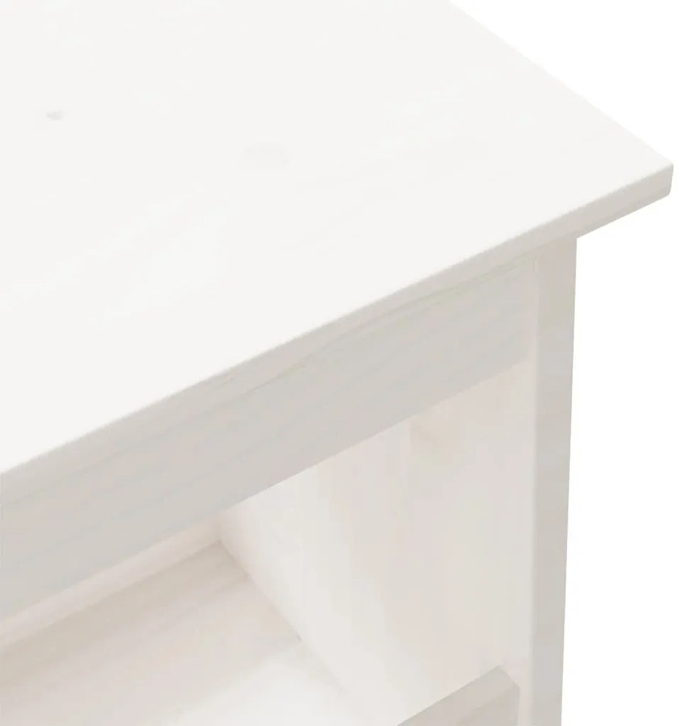 Banco de corredor 100x28x45 cm madeira de pinho maciça branco
