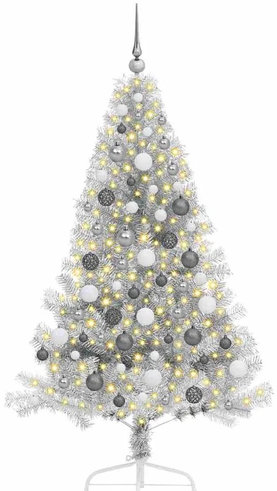 Árvore de Natal Artificial Prateado 180 cm Aço