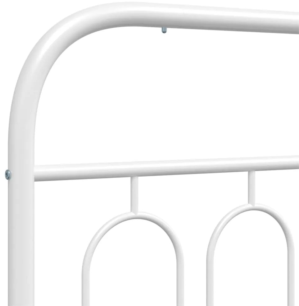 Estrutura de cama com cabeceira 200x200 cm metal branco