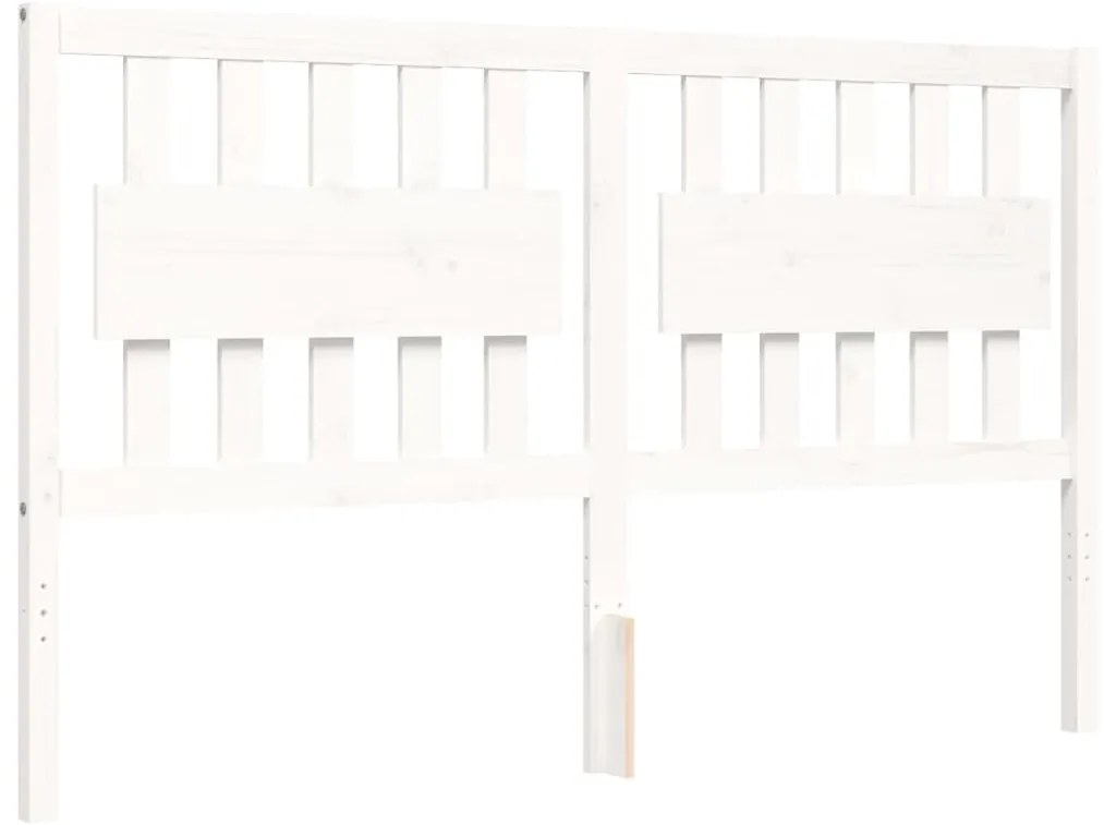 Cama sem colchão 160x200 cm madeira de pinho maciça branco