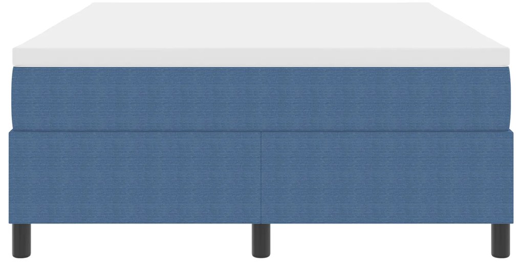 Cama Box com Colchão Azul 140x200 cm Tecido de Veludo