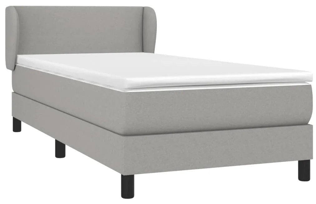 Cama com molas/colchão 80x200 cm tecido cinza-claro