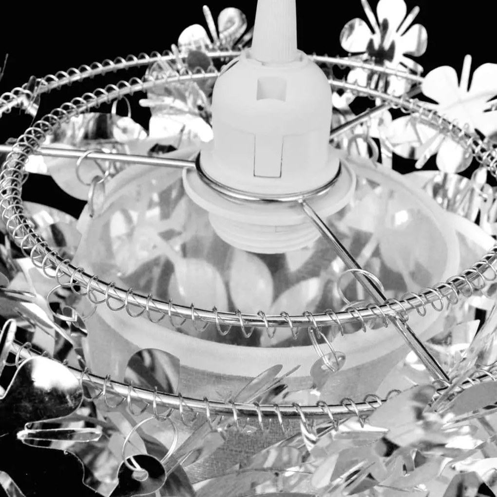Candelabro de teto, modelo com folhas 21,5 x 30 cm, prateado