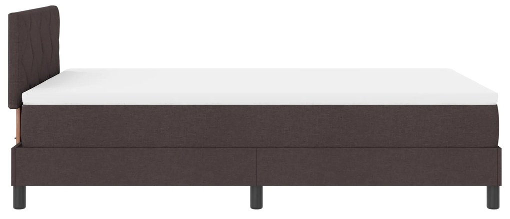 Cama Box Spring com Colchão Castanho Escuro 120x190 cm Tecido