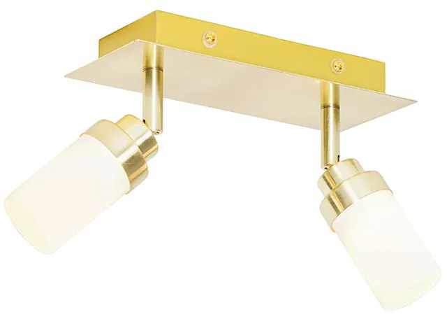 Foco moderno para casa de banho em latão 2 luzes IP44 - Japie