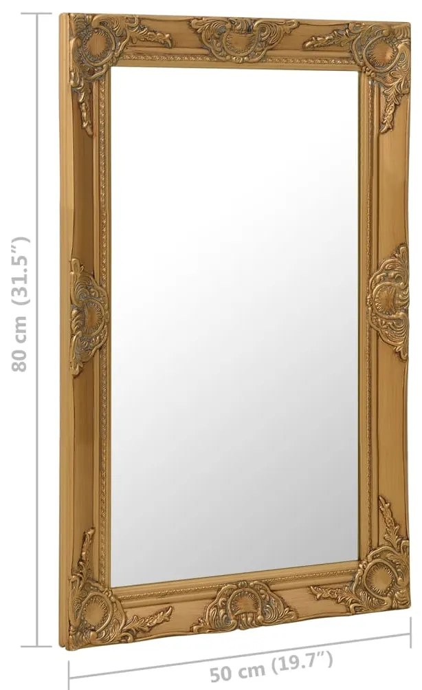 Espelho de parede estilo barroco 50x80 cm dourado