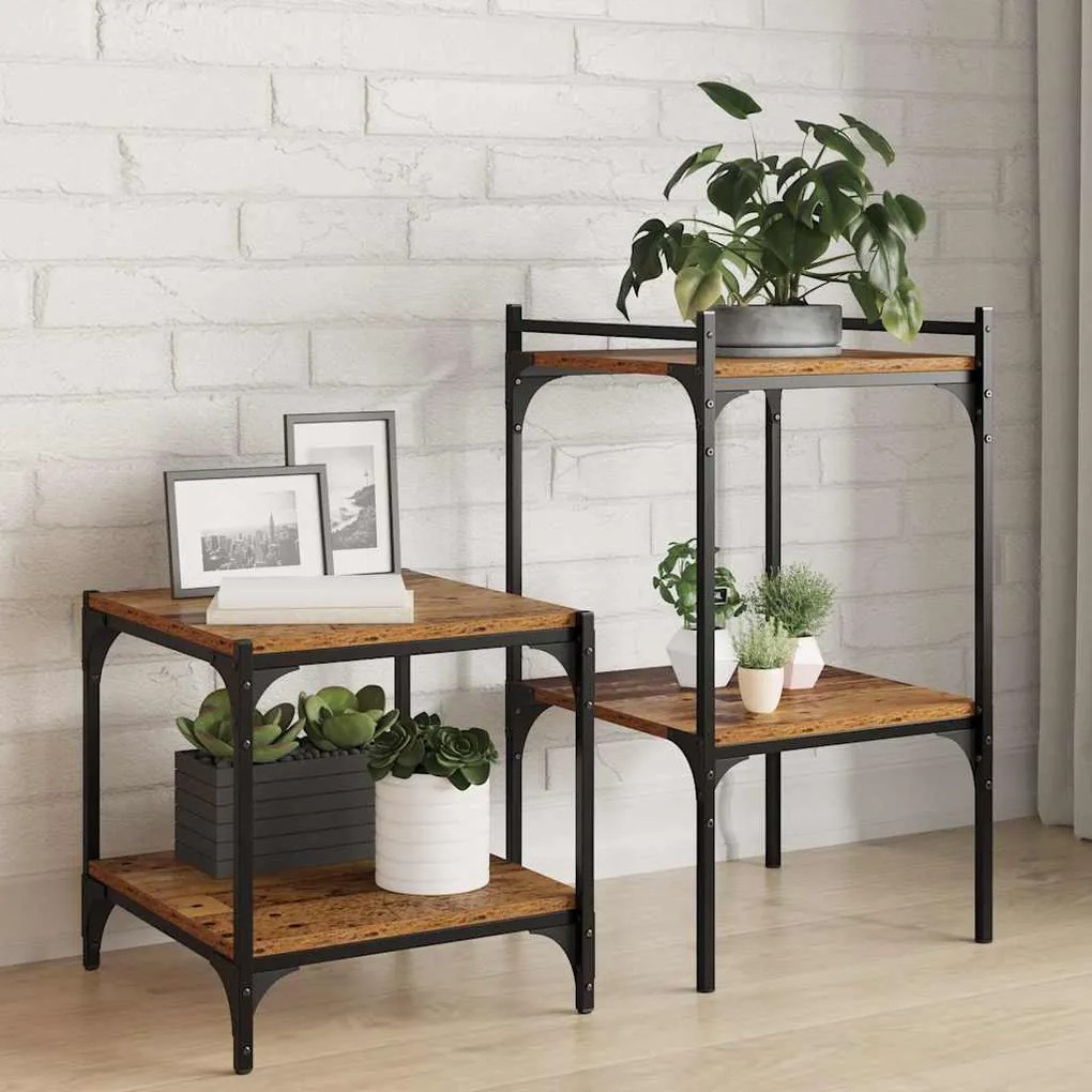 vidaXL Estante de Prateleira 4 pcs Castanho 40 x 40 x 1.5 cm
