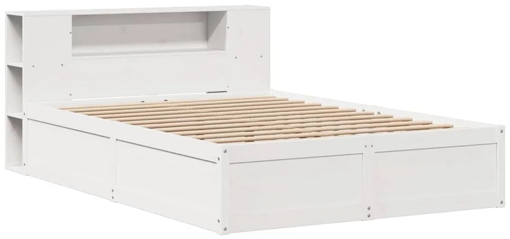 Cama sem colchão 120x200 cm madeira de pinho maciça branco