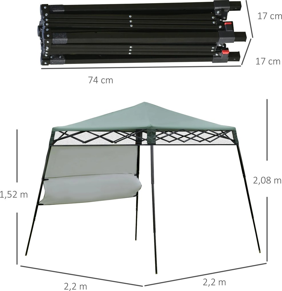 Tenda Dobrável com Proteção UV Altura ajustável de 2 niveis Tecido Oxf