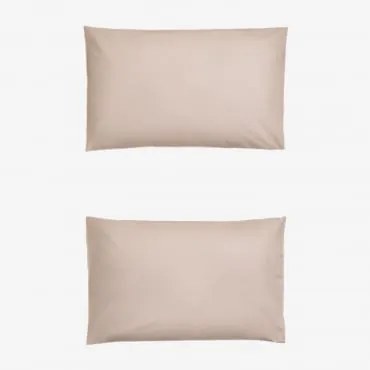 Pack De 2 Fronhas Em Algodão Percal De 180 Fios Lesia Maquilhagem Leve & 50 X 75 Cm - Sklum