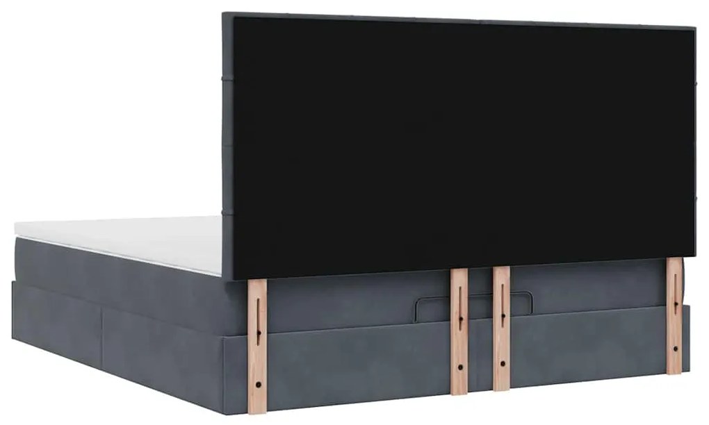 Estrutura cama otomana colchões 180x200 cm cinzento escuro