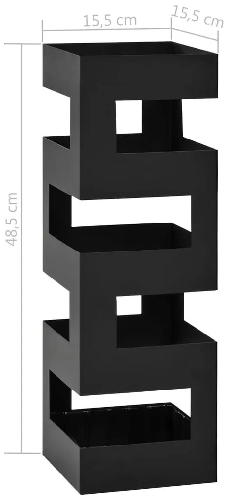 Suporte para guarda-chuvas em aço preto