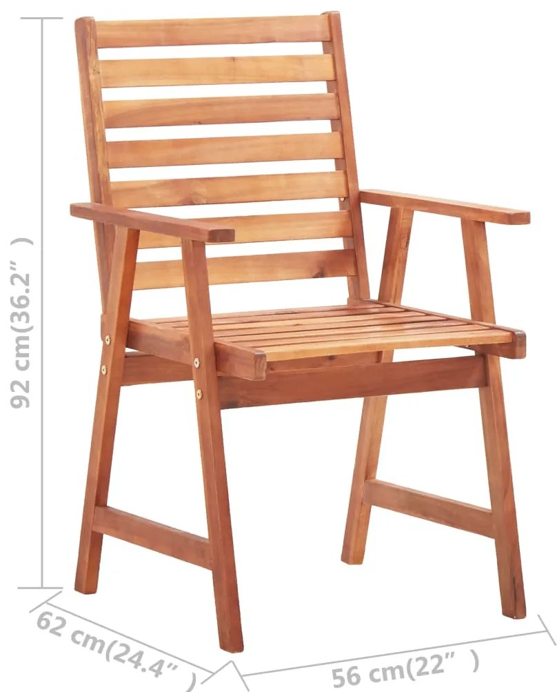 Cadeiras de jantar p/ jardim 4 pcs c/ almofadões acácia maciça