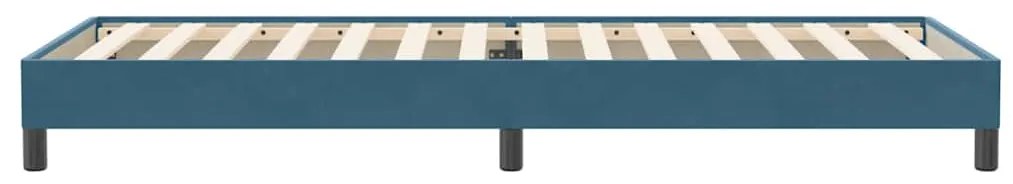 Cama com molas sem colchão 80x220 cm veludo azul-escuro