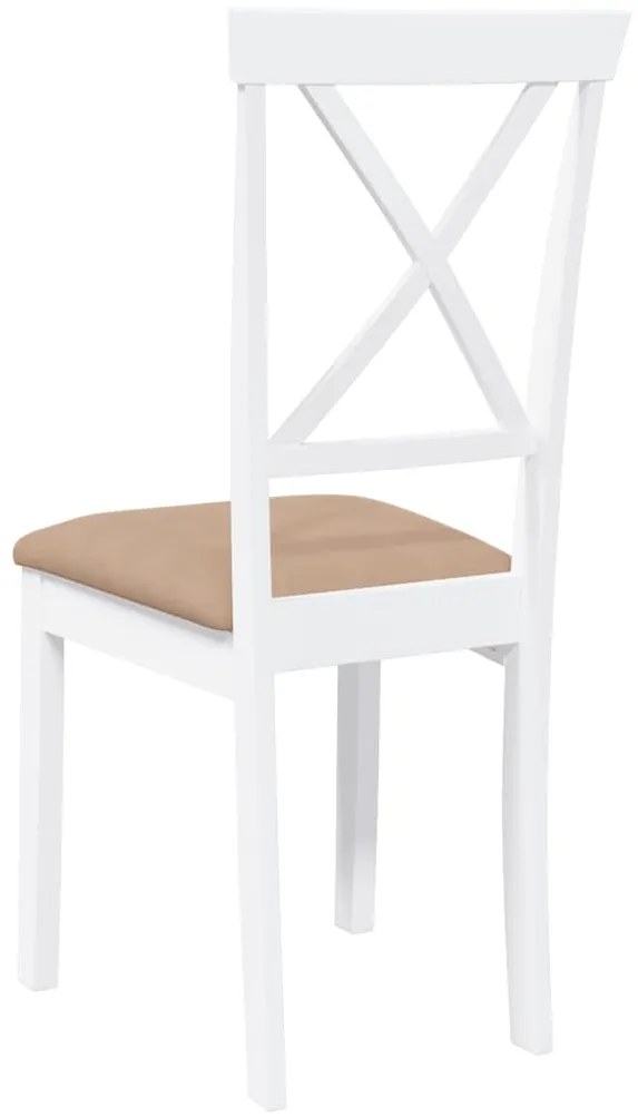 Cadeiras de jantar com almofadões 2 pcs madeira maciça branco