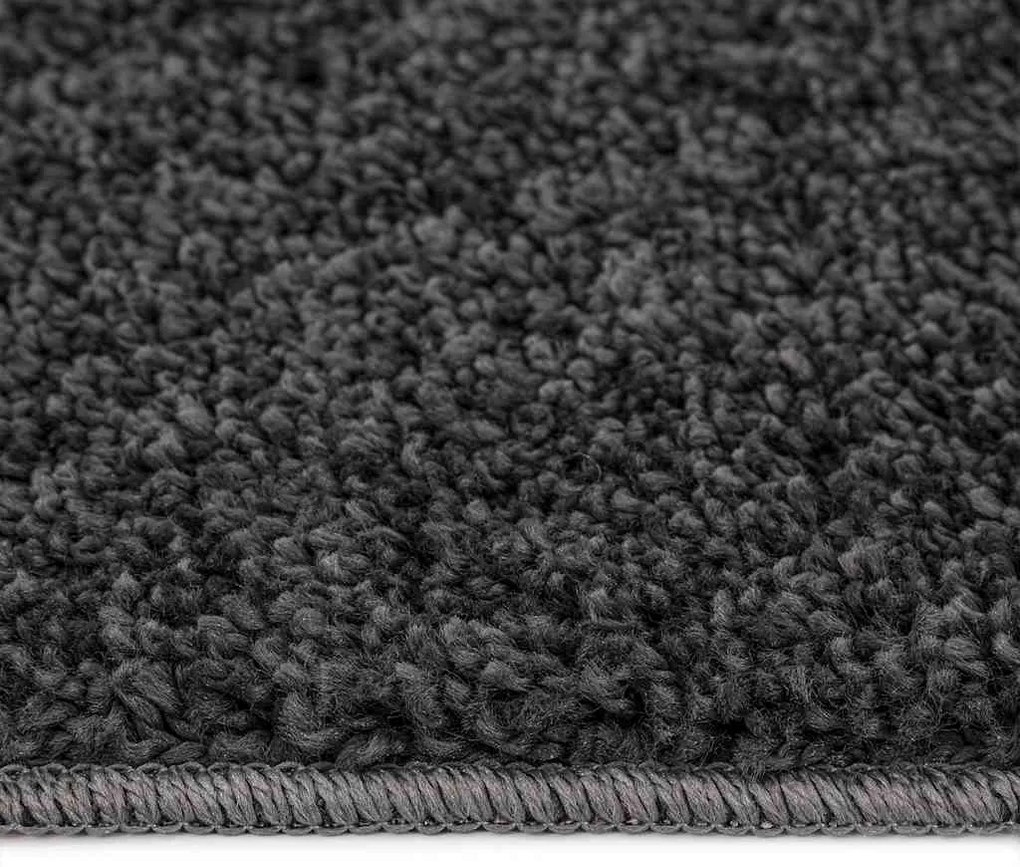 Tapete Shaggy vidaXL com base de látex cinza escuro 120x120 cm