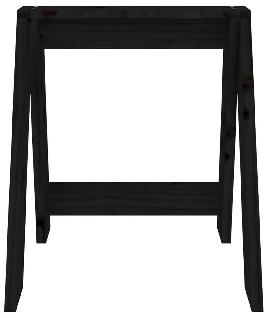 Bancos 2 pcs 40x40x45 cm pinho maciço preto
