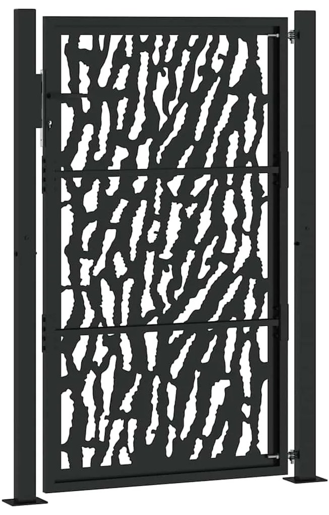 Portão de jardim 105x155 cm projeto de traço de aço preto