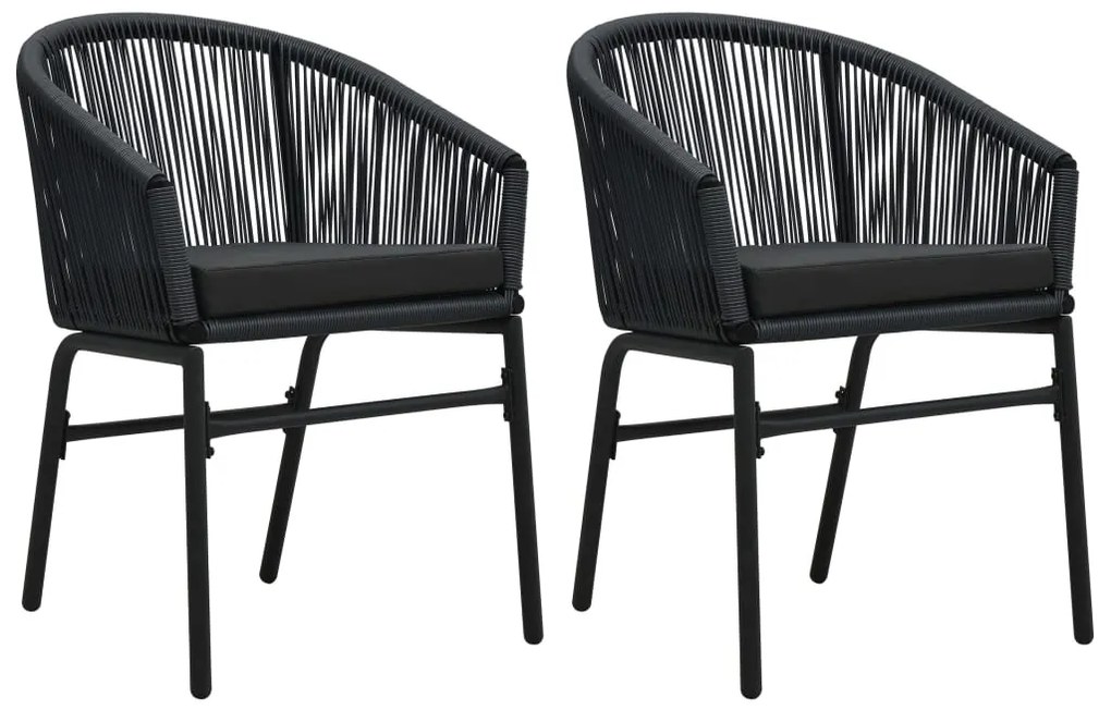 3 pcs conjunto de jantar para jardim preto