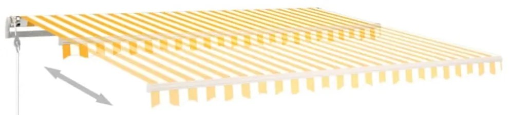Toldo retrátil automático 400x350 cm amarelo e branco