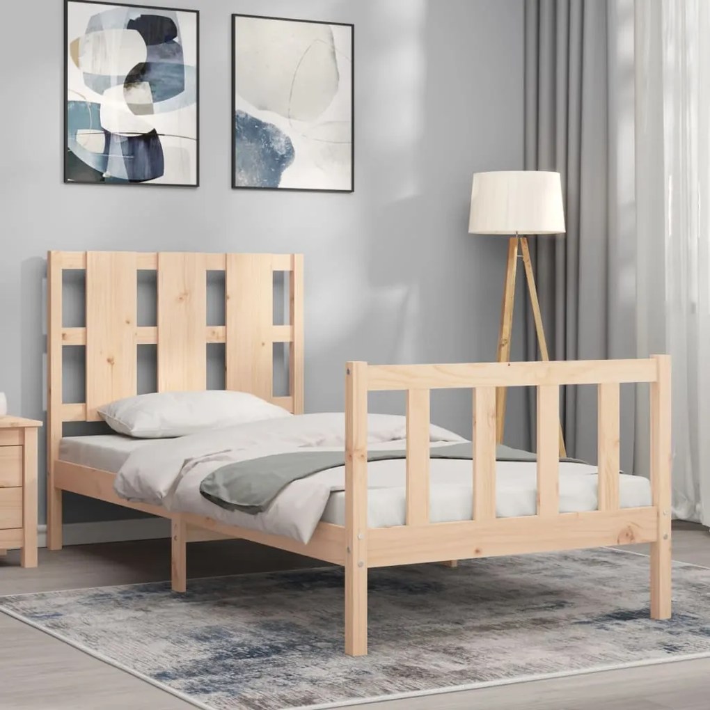 Cama sem colchão 90x190 cm madeira de pinho maciça