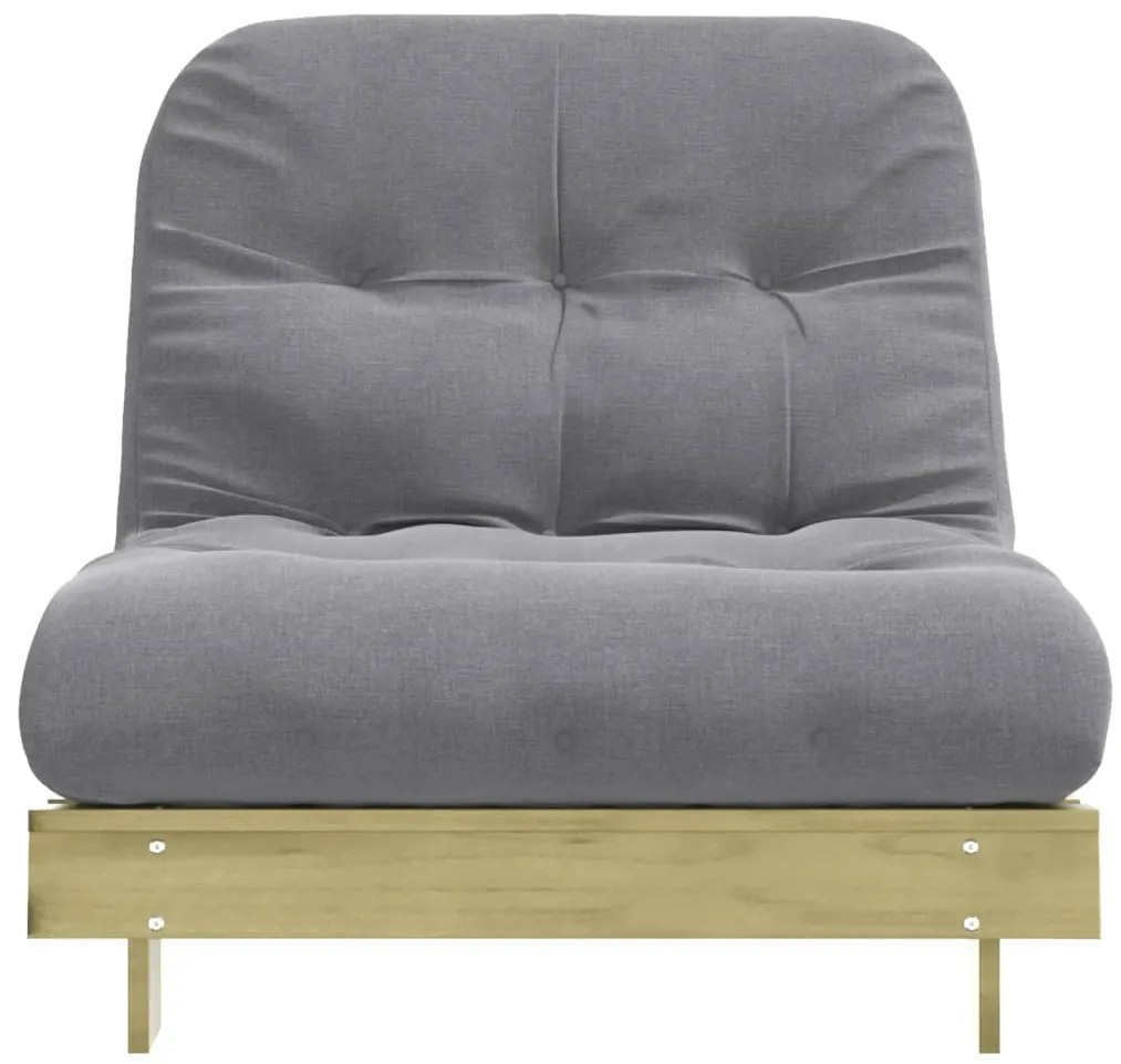 Sofá-cama futon c/ colchão 80x206x11cm madeira pinho impregnada